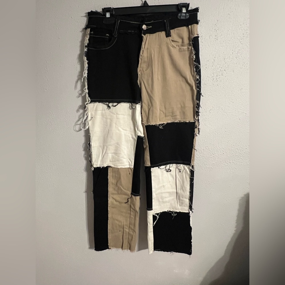 TRENDY PATCHWORK CARGO PANT JEAN